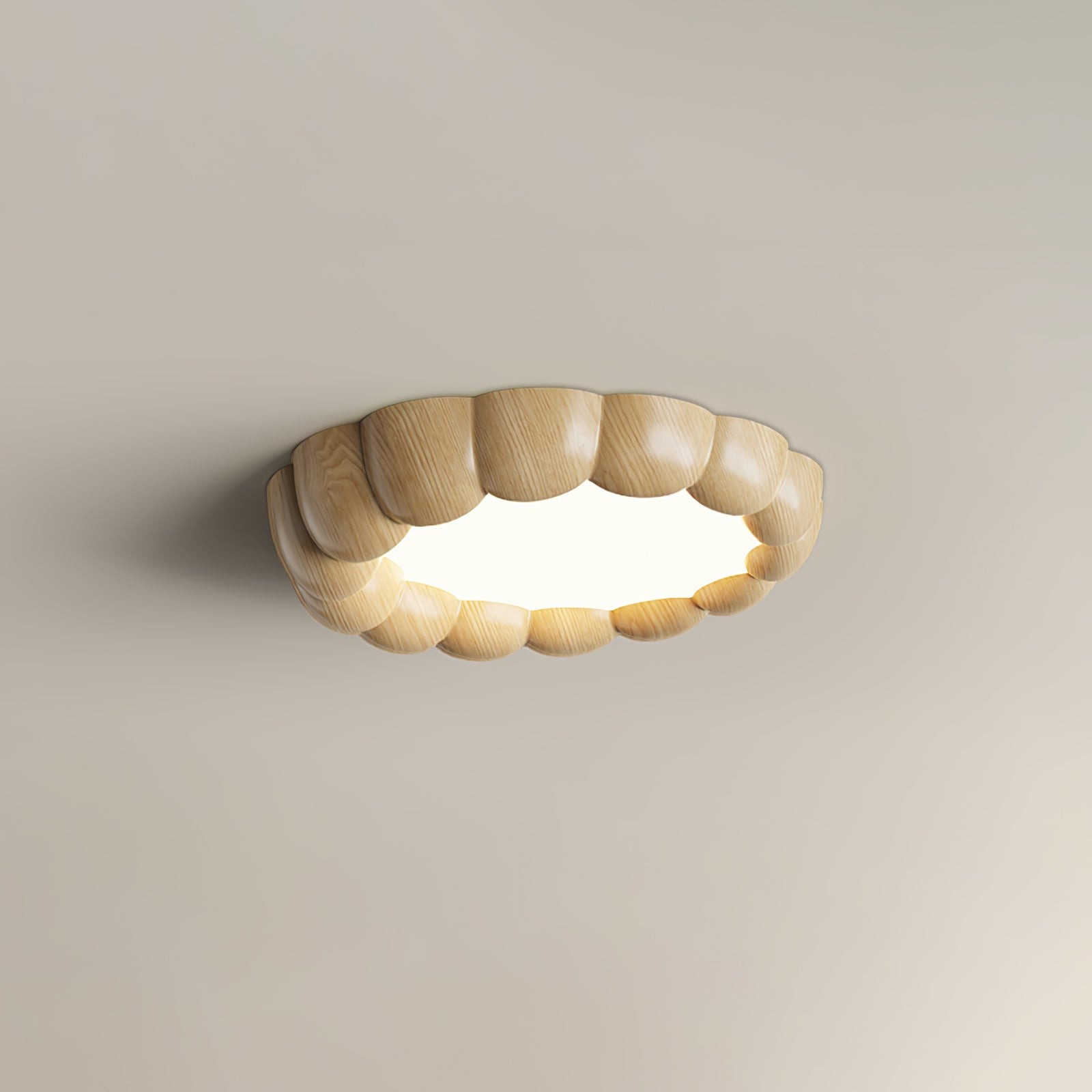 Faux Wood Ripple Ceiling Lamp M456