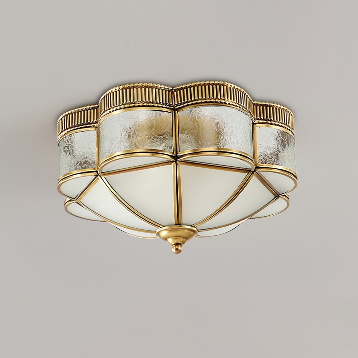 Brass Domed Flush Ceiling Lamp M470