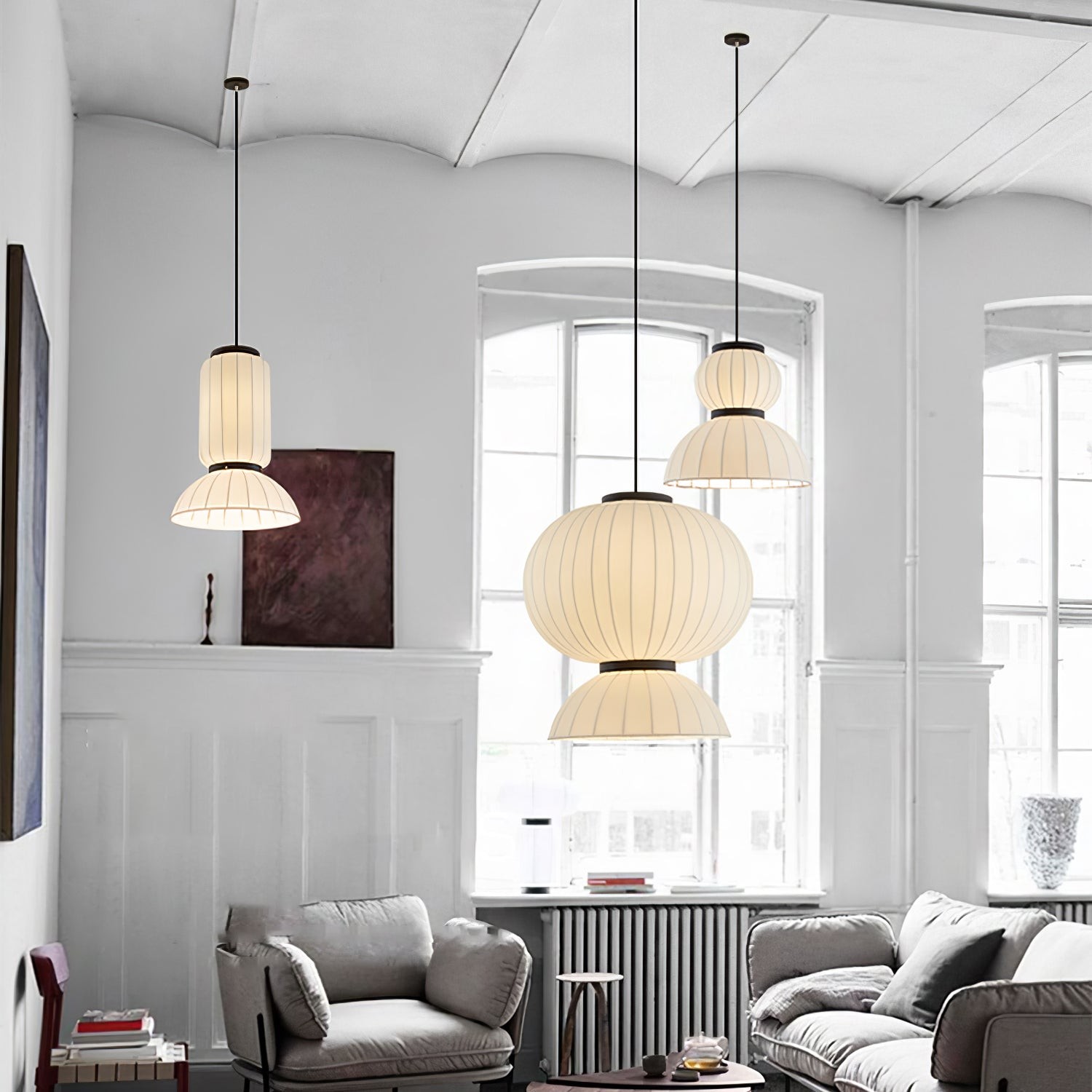 Mulberry Silk Lantern Pendant Light M433