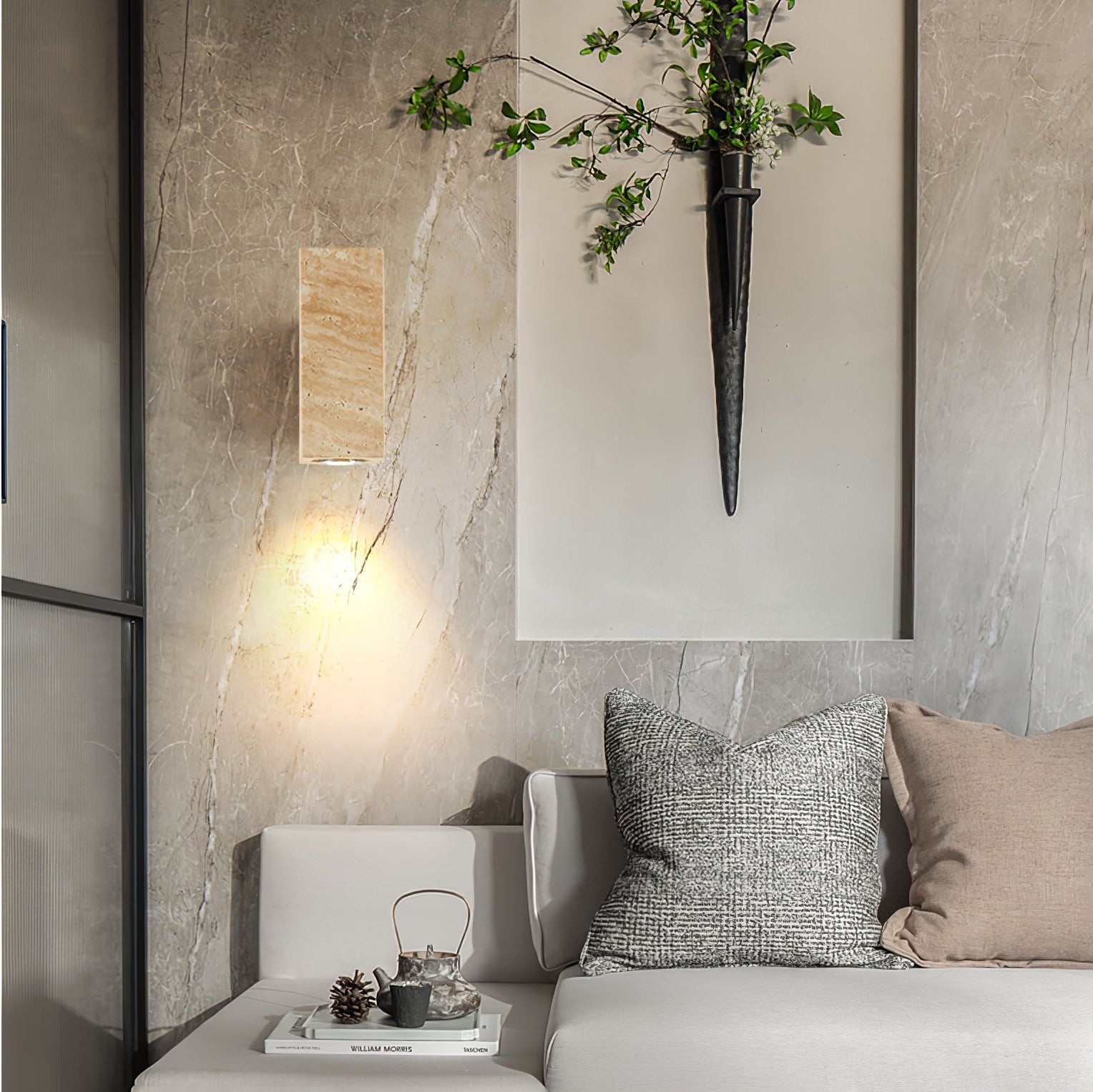 Vintage Marble Travertine Wall Lamp M475