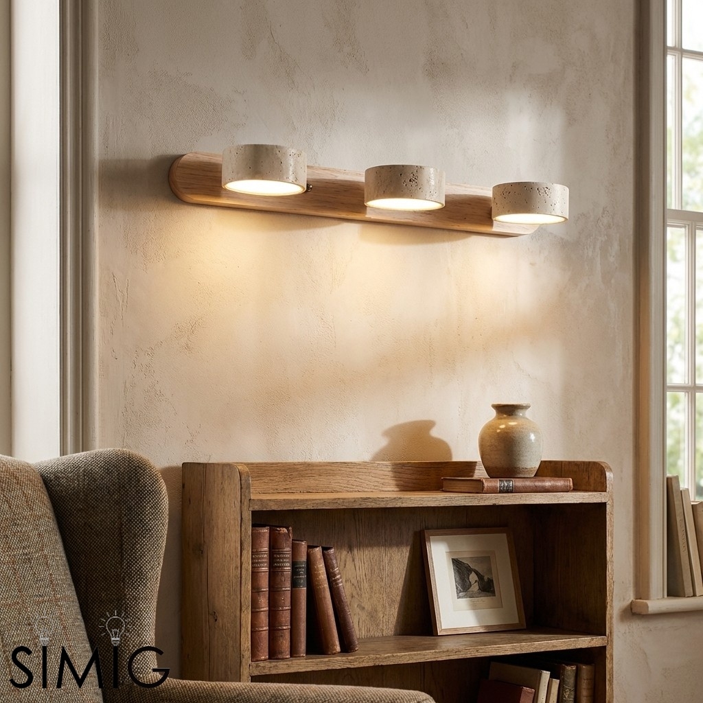 Travertine Walnut Multi Light Sconce - Bedroom Wall Lamp G115