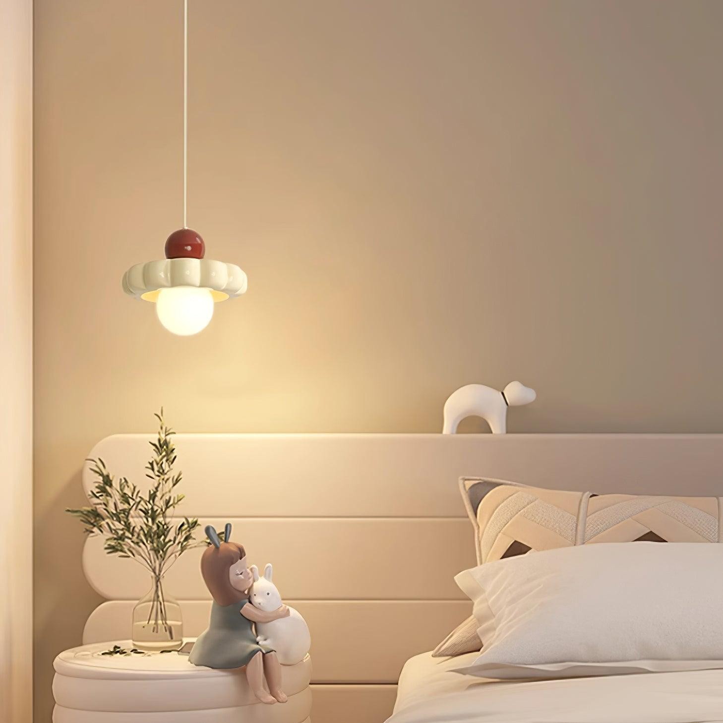 Cream Style Long Line Pumpkin Texture Pendant Lamp M173