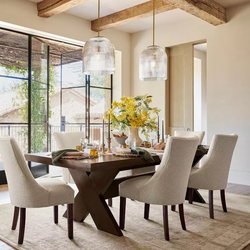 Alain Farmhouse Cooper Ribbed Glass Pendant Light G83