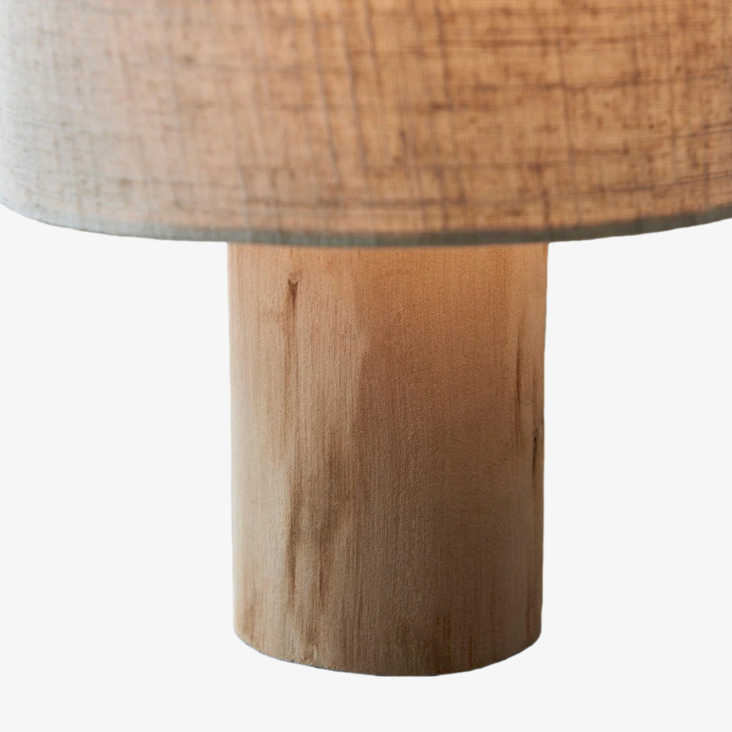 Linemora Simple Wooden Base Table Lamp - Natural Linen Cylindrical Shade T985