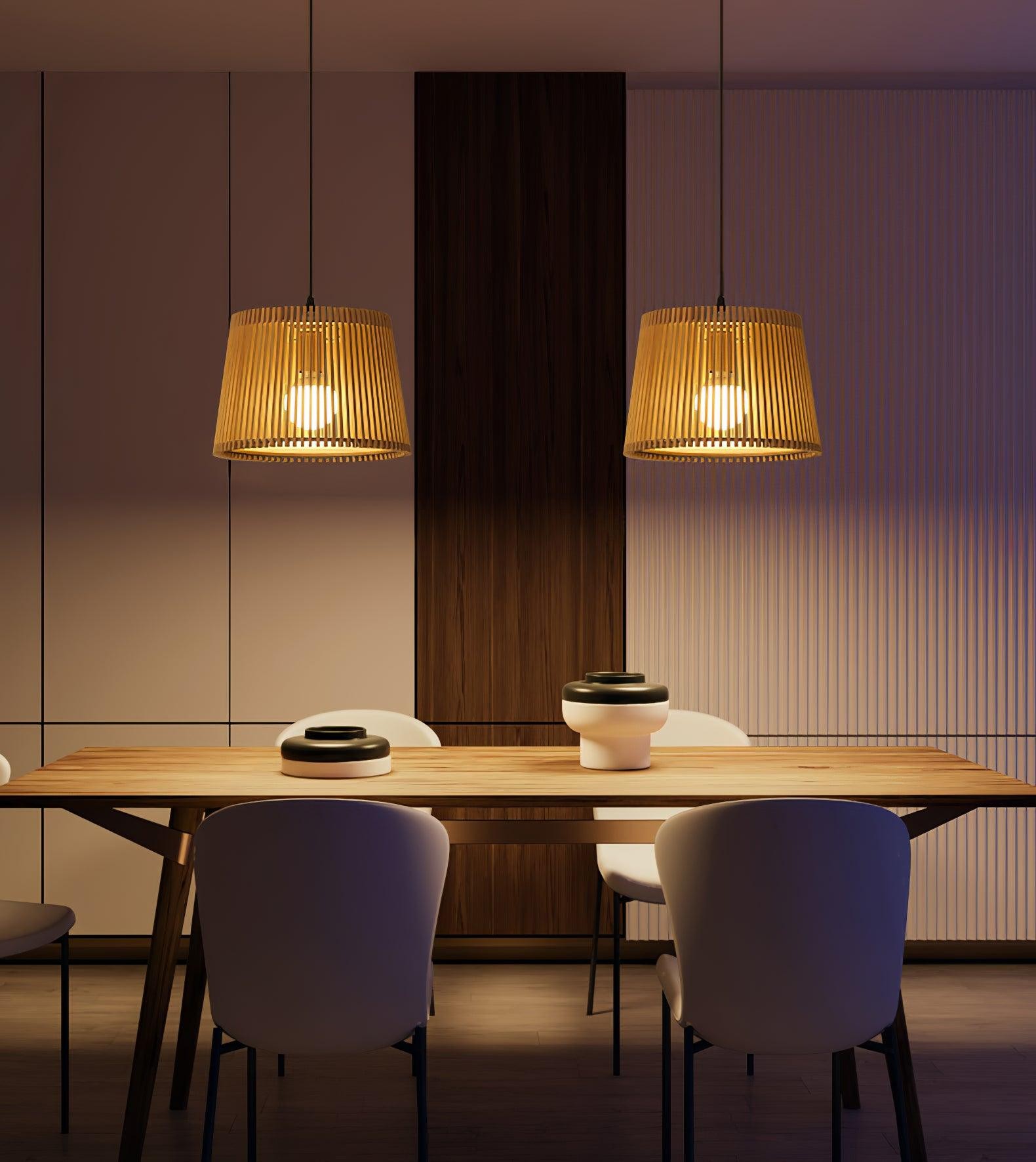 Wooden Log Color Cage Pendant Light M319
