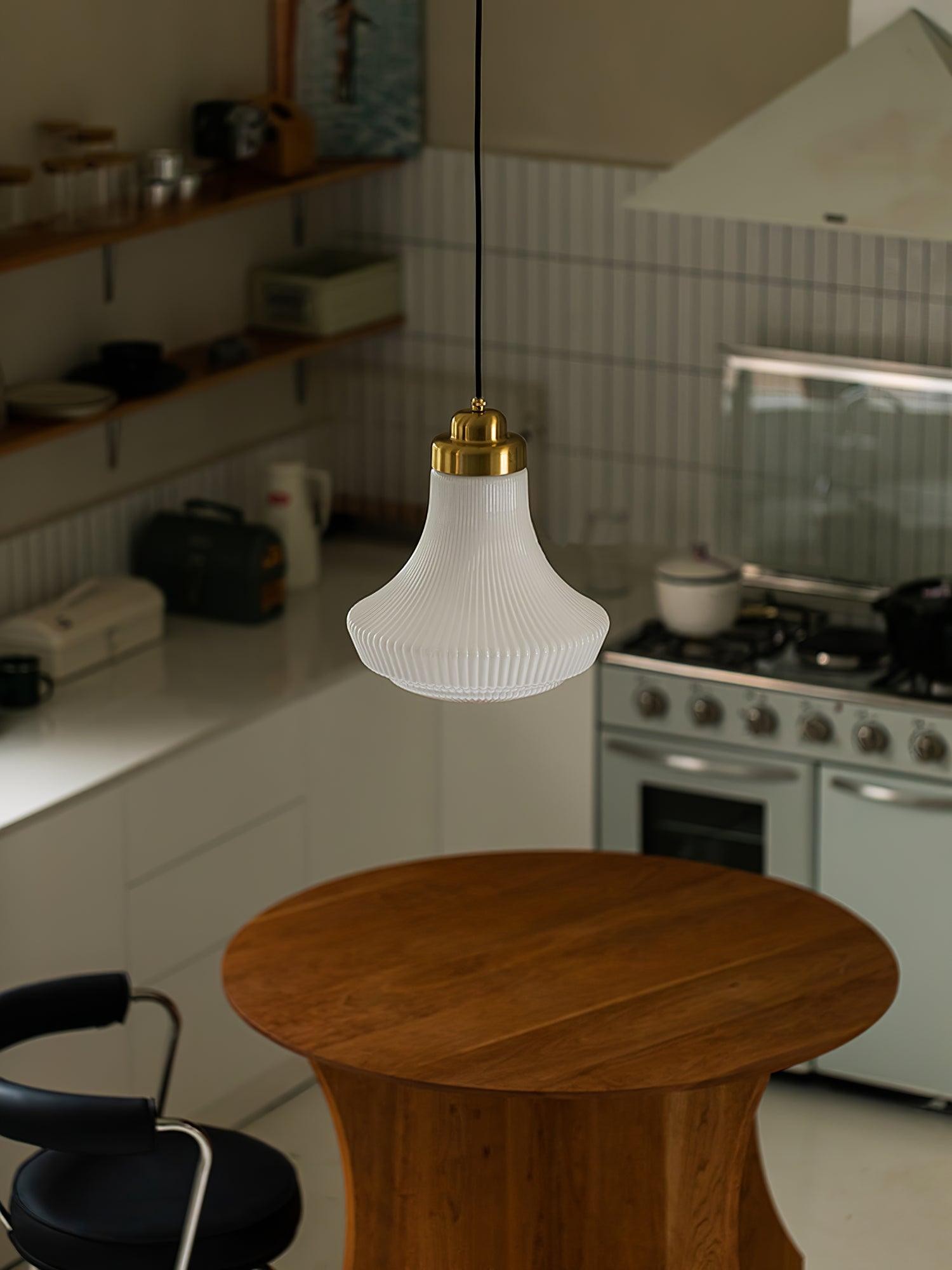 Classical Brass Alabaster Glass Pendant Lamp M318