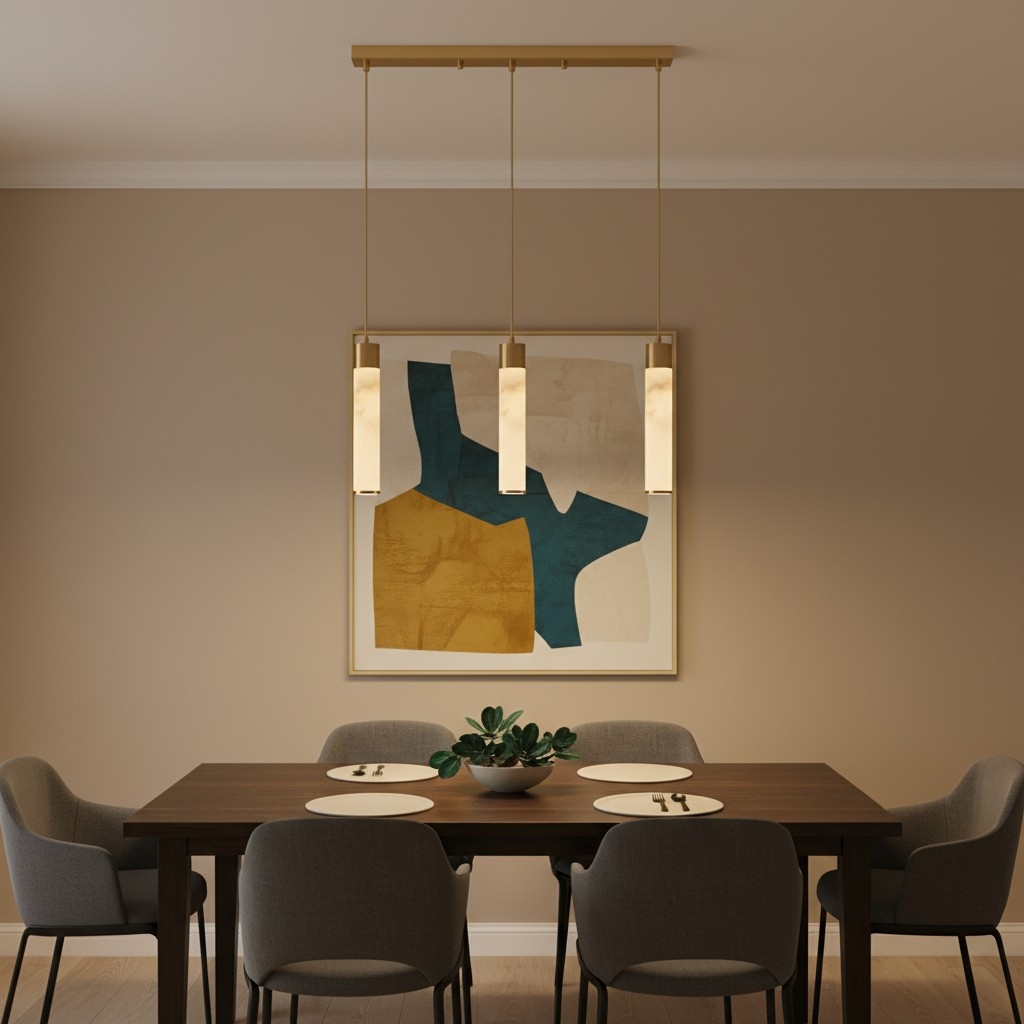 Solaryx Minimal Cylindrical Silhouette Pendant Light - Modern Style Lamp for Kitchen or Dining Room T1135