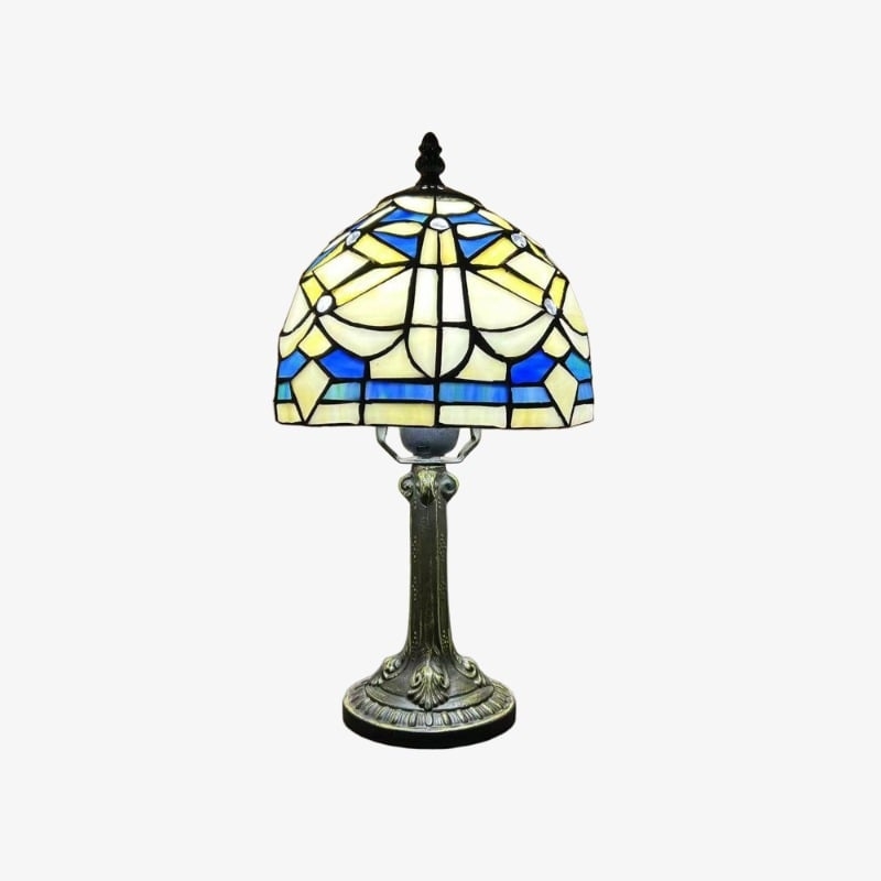 Virelle Colorful Stained Glass Tiffany Table Lamp – Bedroom Accent Light T549