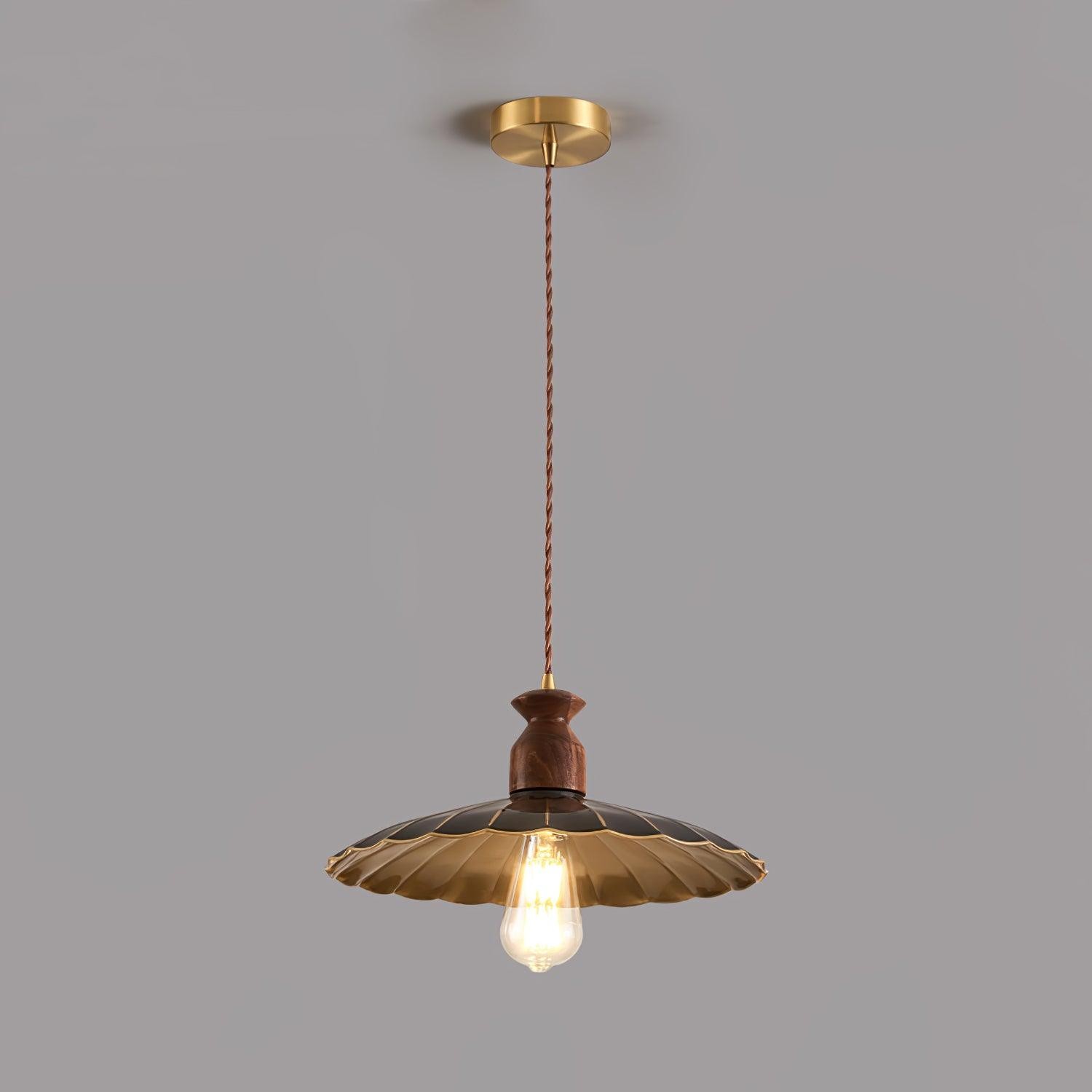 Round Brass Metal Badge Gold Pendant Lamp M569