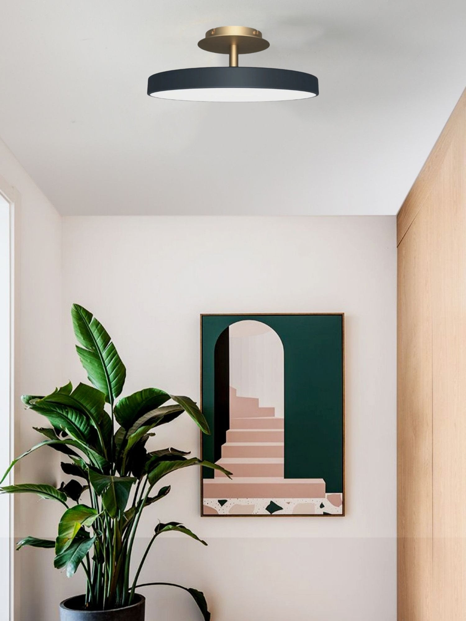 Round Flush Ceiling Lamp — Nordic Minimalist Light for Bedroom & Living G104