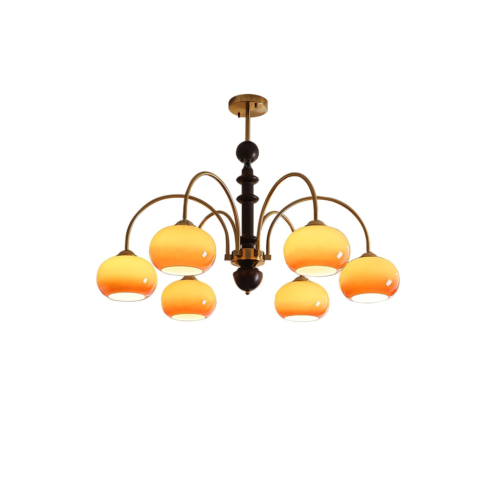 Vintage Bauhaus Persimmon Chandelier M422