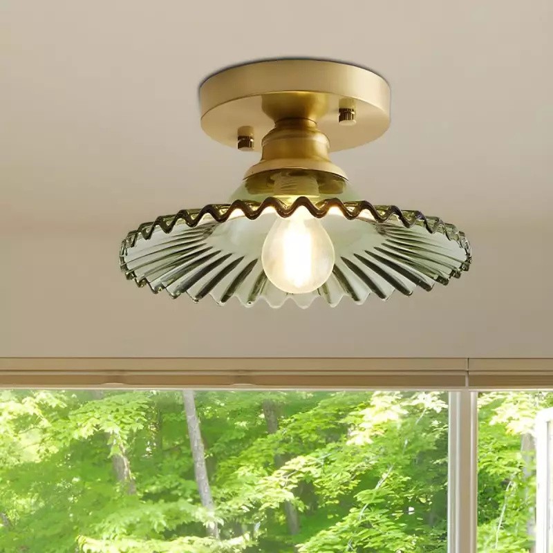 Japanese Retro Glass Ceiling Lamp For Bedroom Hallway S62