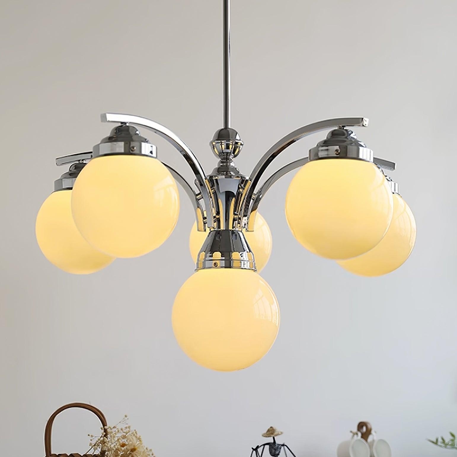 French Elegant Glass Orb Chandelier M427
