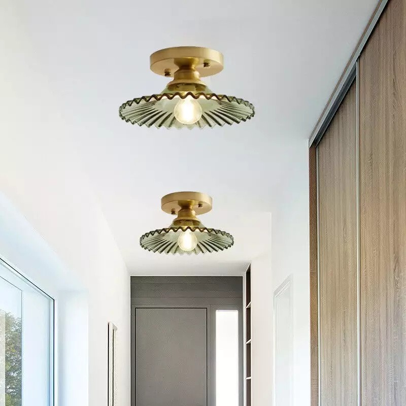Japanese Retro Glass Ceiling Lamp For Bedroom Hallway S62