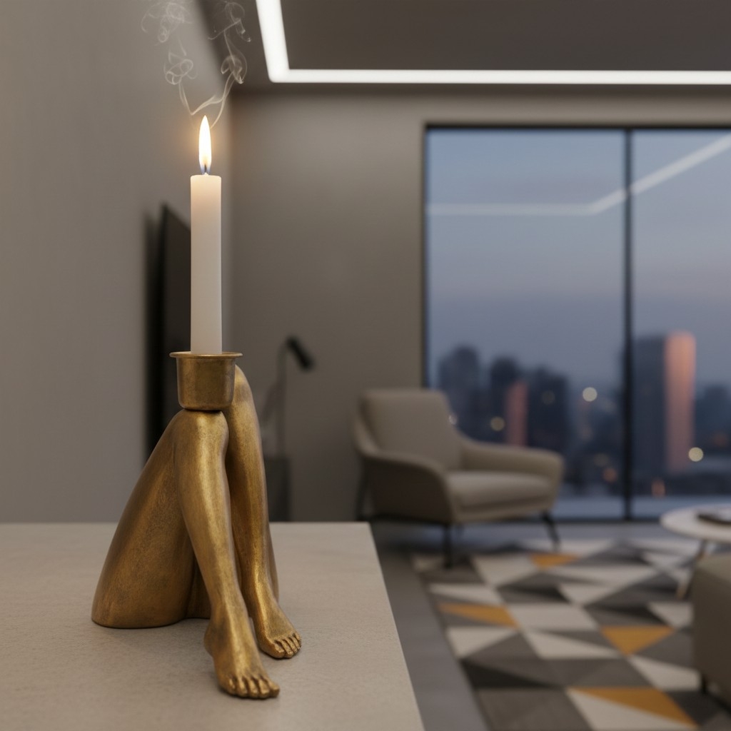 Kickra Abstract Leg-Base Candle Holder – Unique Home Accessory U22