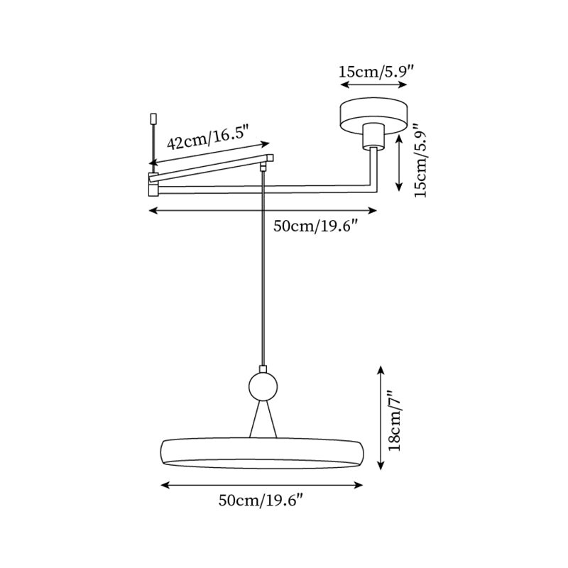 UFO Swing Arm Pendant Light P037