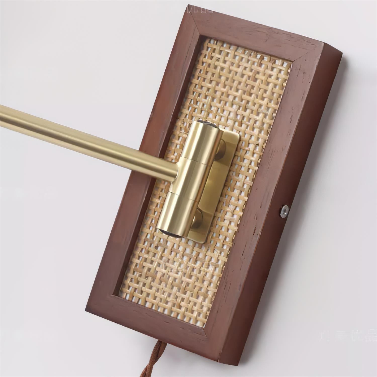 Rattan Swing Arm Wall Lamp P013