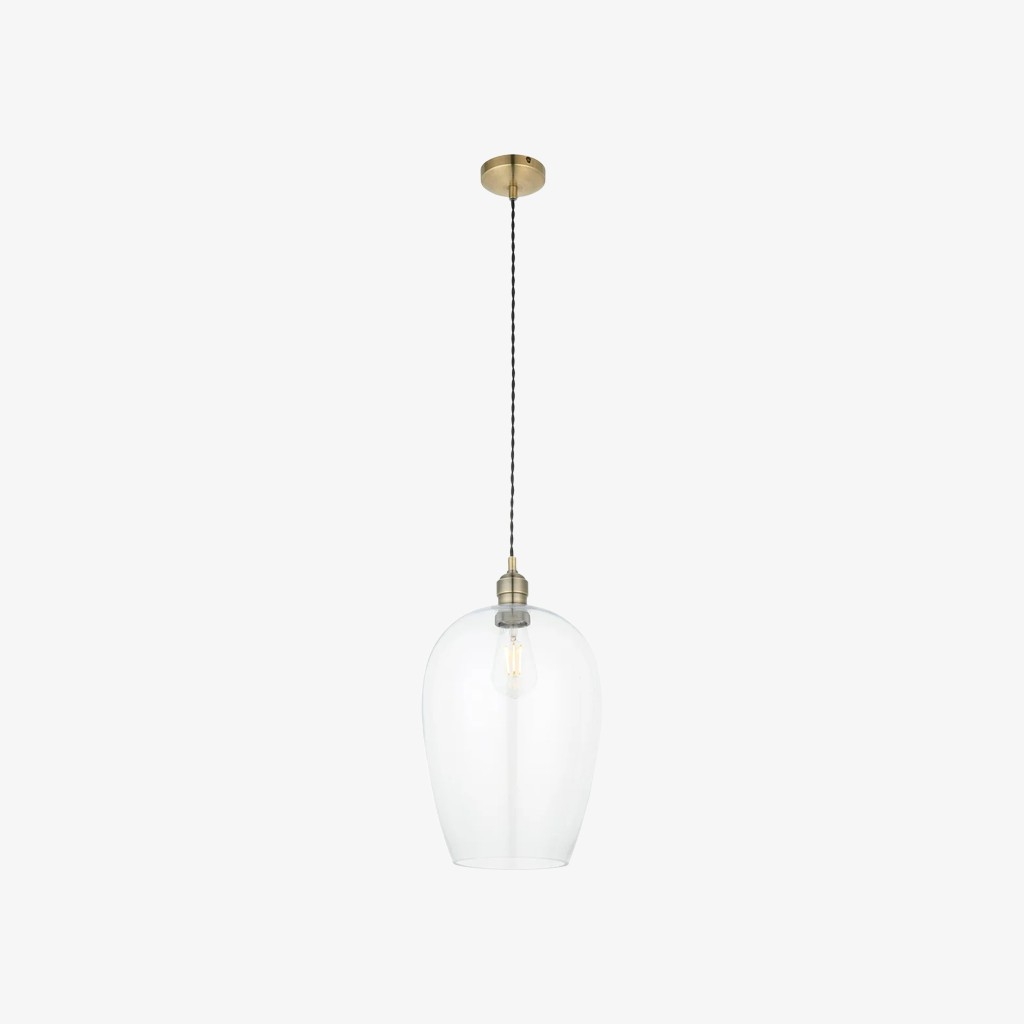 Clarione Height-Adjustable Glass Pendant Light - Classic Art Deco Light T1032
