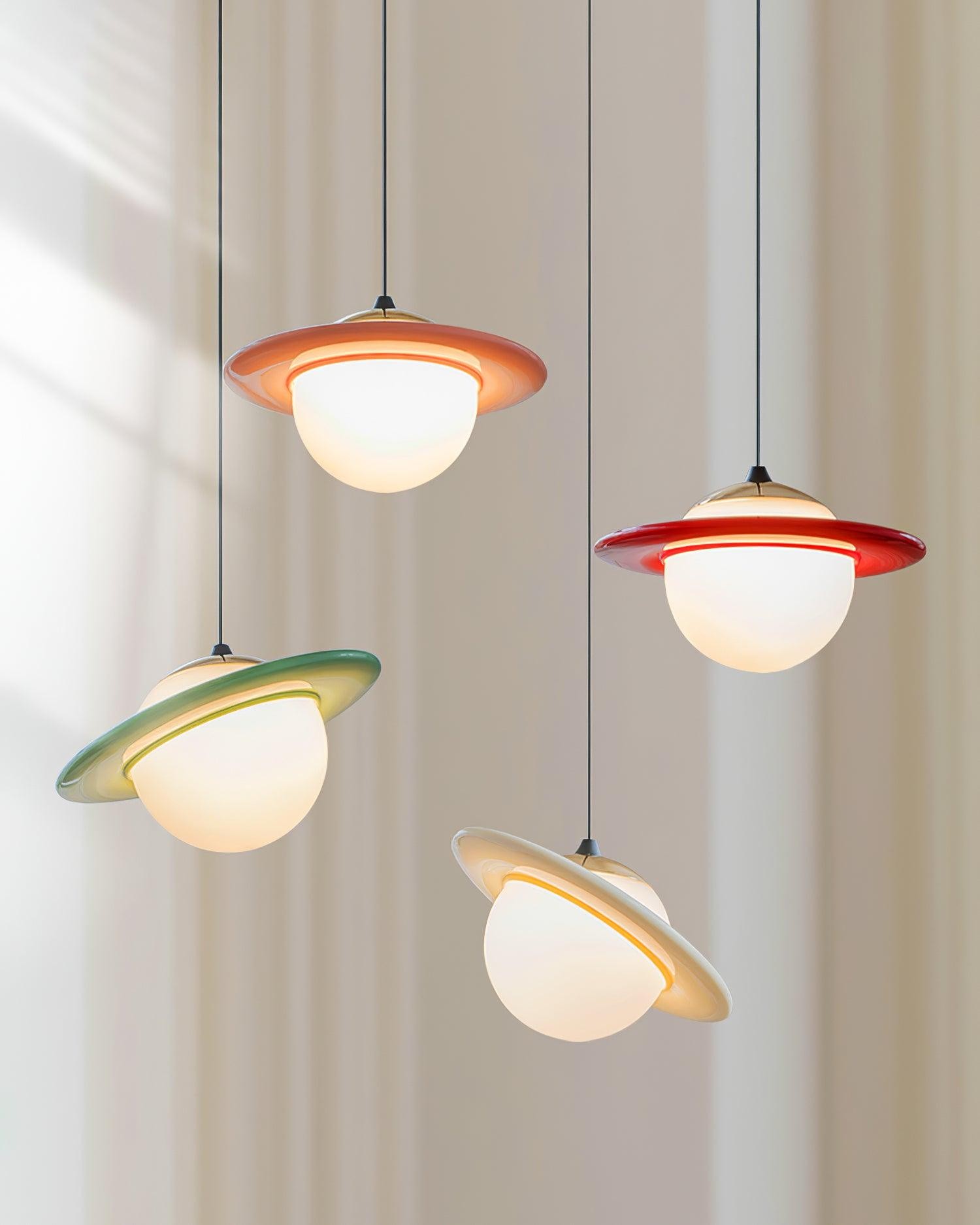Romantic Saturn Planet Pendant Lamp for Bedroom M415