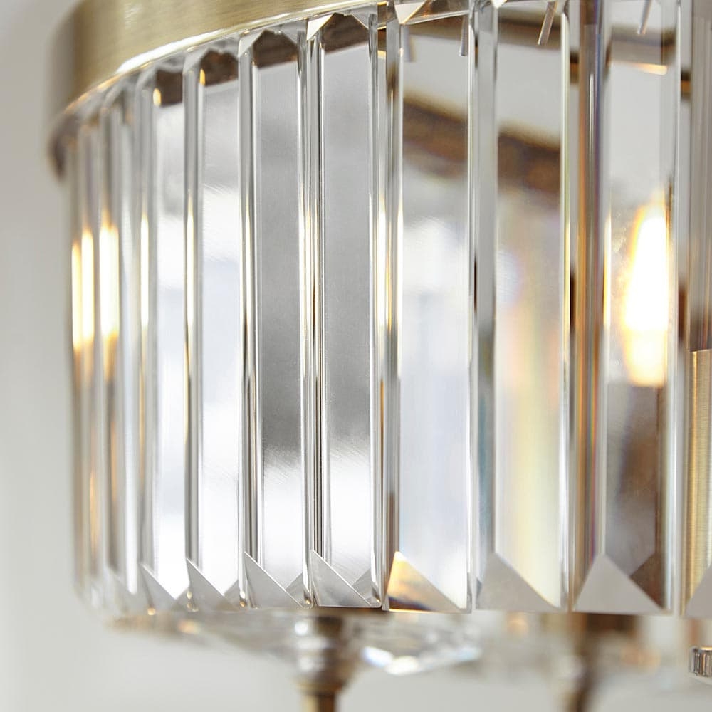 Beveline 6 Light Round Pendant - Cut Glass Shades Elegant Metal Frame for Dining Kitchen Island T872