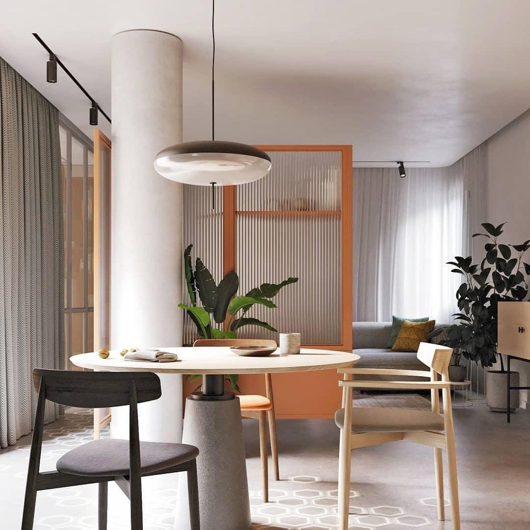 Modern Oval Pendant Light – Metal and Acrylic Pendant Lamp for Living Room