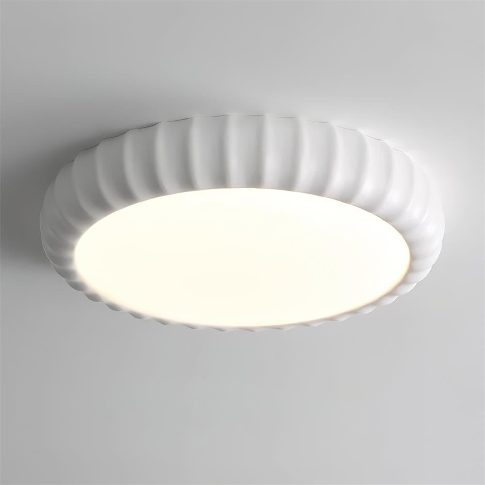 Simple Cream Style Wave Round Ceiling Light M145