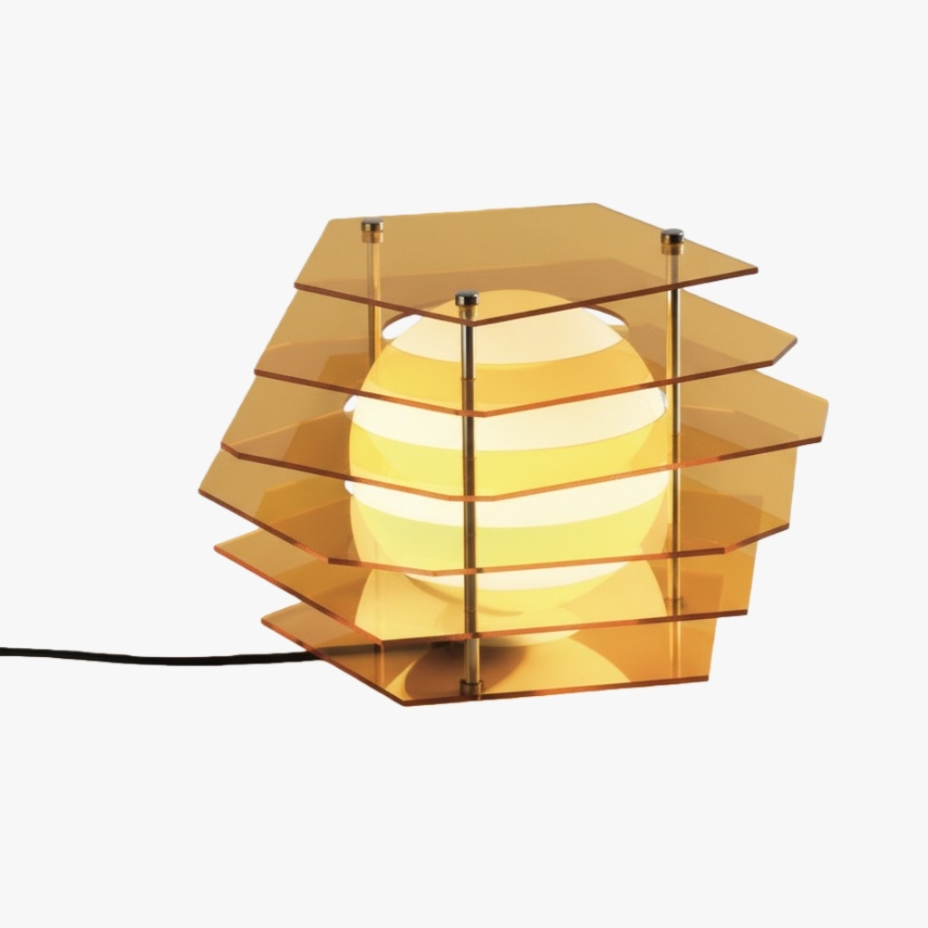 Sunset Geometric Ambient Table Lamp - Colorful Acrylic Decorative Lighting Fixture S375