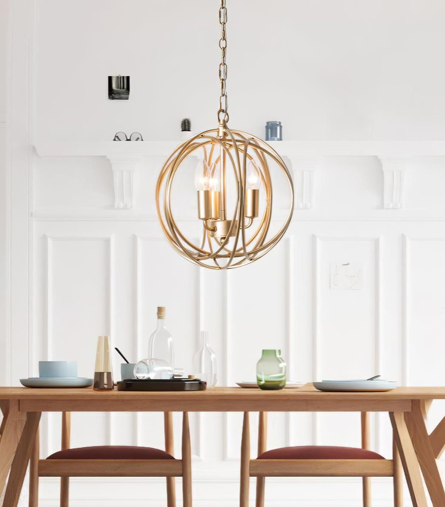 Hollow Metal Line Retro Pendant Light M526