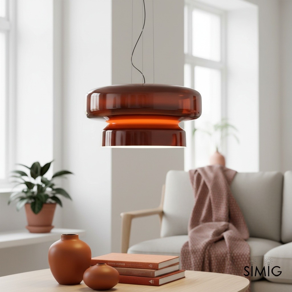 Minimalist Pendant Light - Bohemian Glass and Metal for Dining Room M388