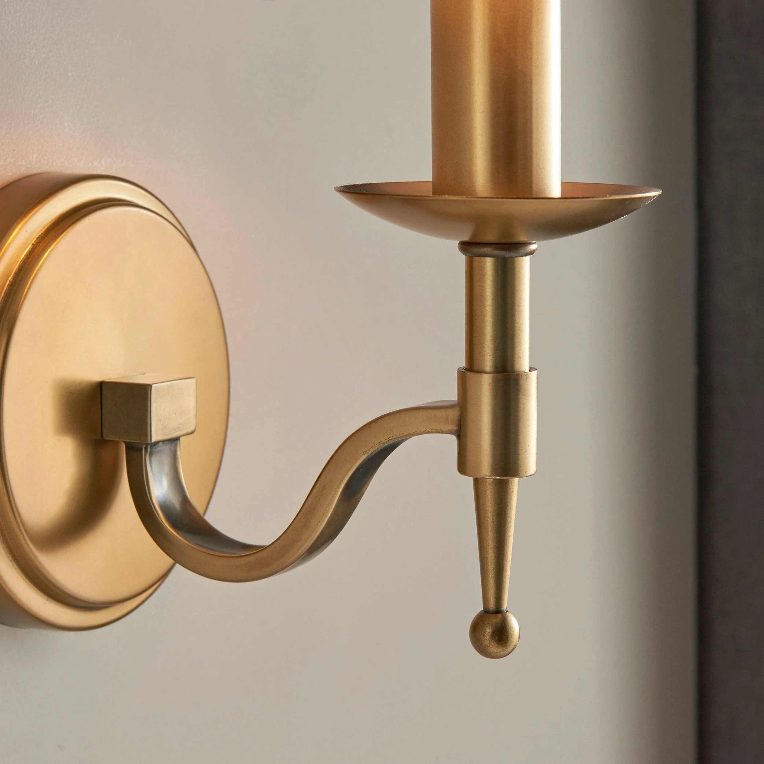 Tela Wall Light - Fabric Shade with Brass Frame for Living Room T655
