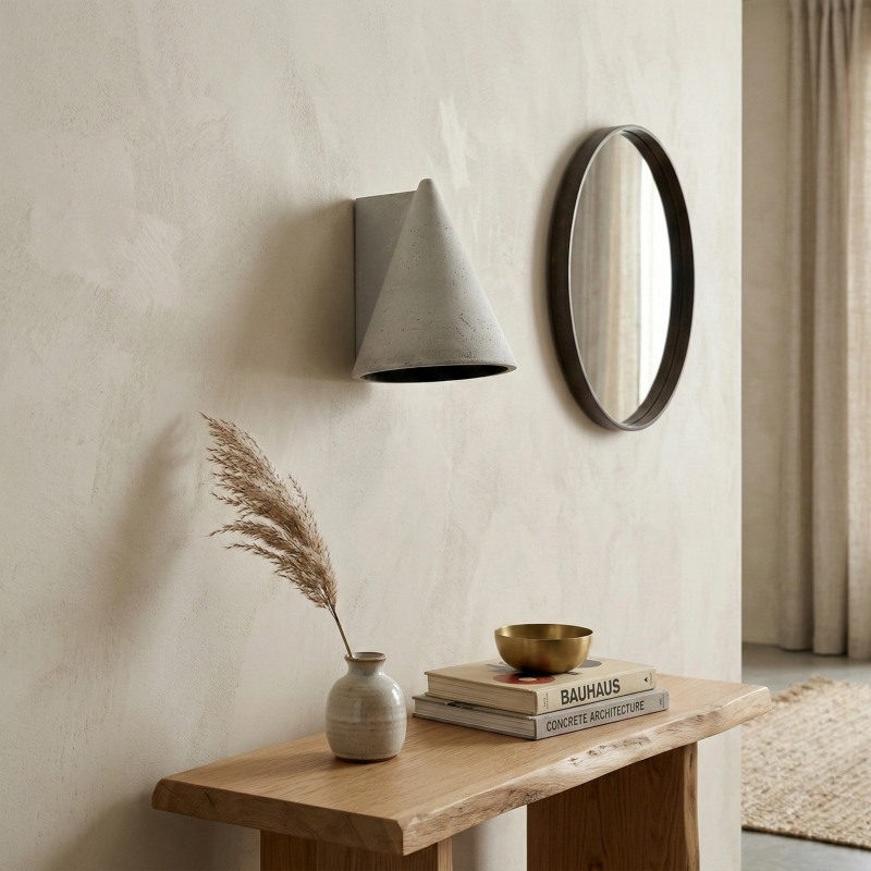 Concrellia Tapered Concrete Wall Lamp Modern - Bedroom Ambient Light T1128