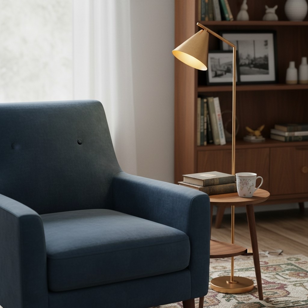 Oricone Modern Floor Task Lamp with Adjustable Arm - Cape Style Reading Light T998