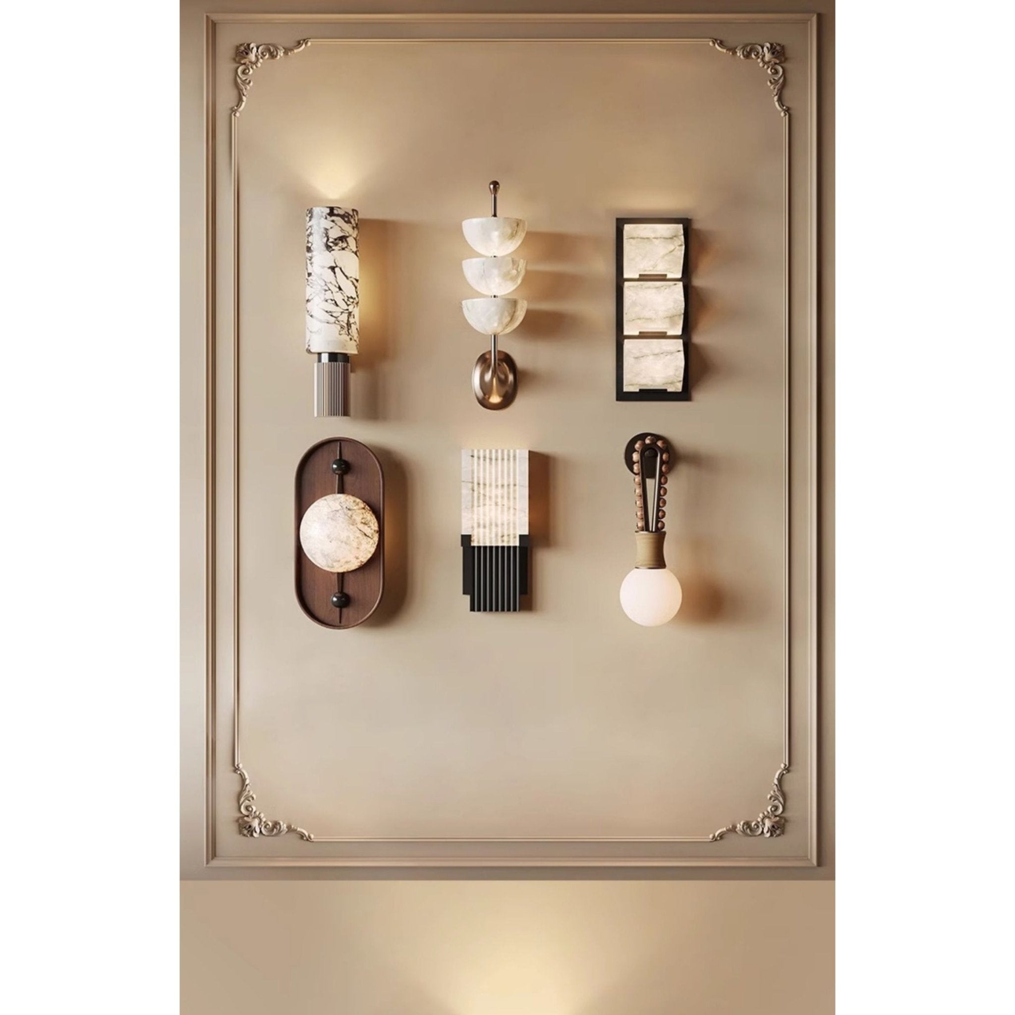 Bezel Alabaster Wall Lamp T1617