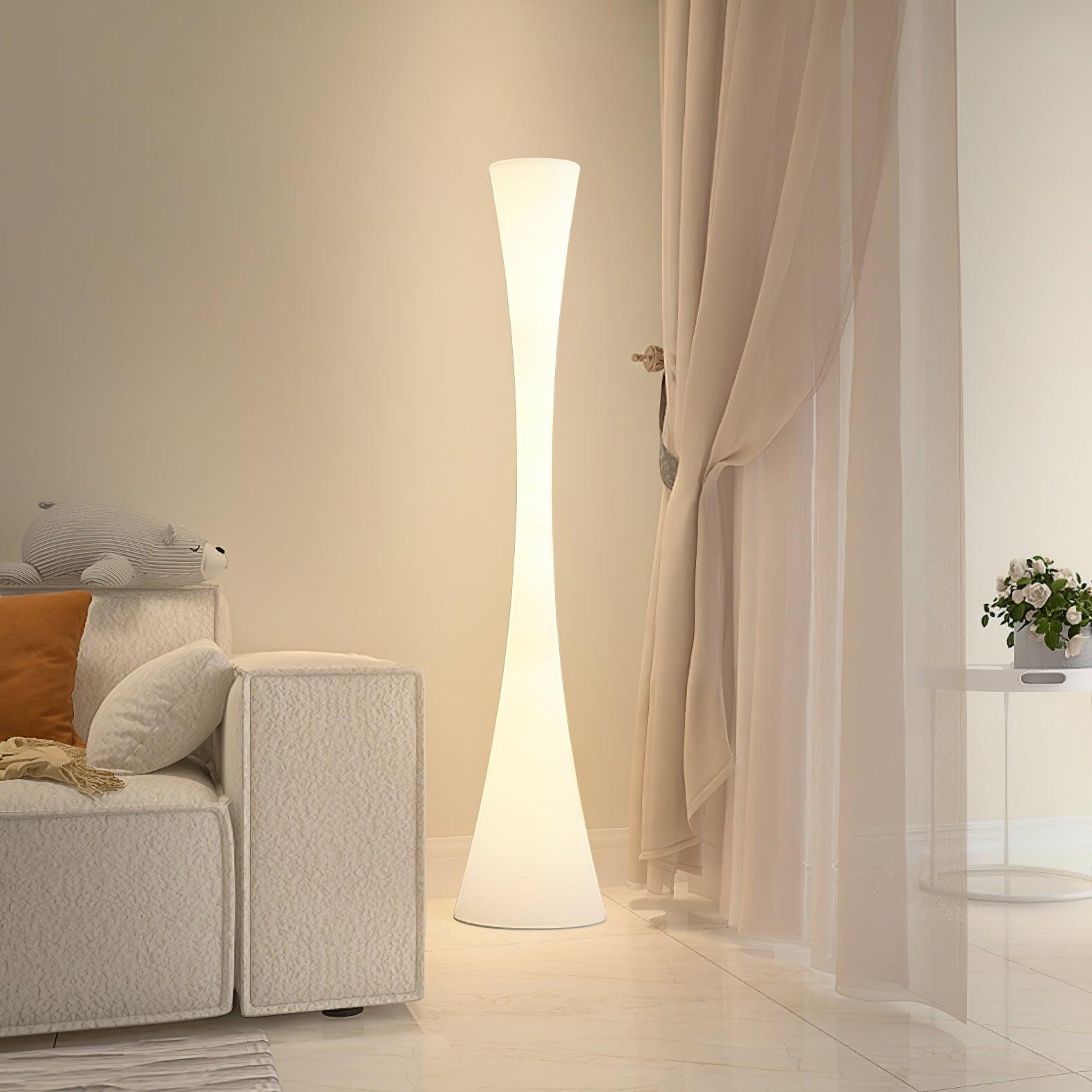 Romantic Simple White Column Floor Lamp G06