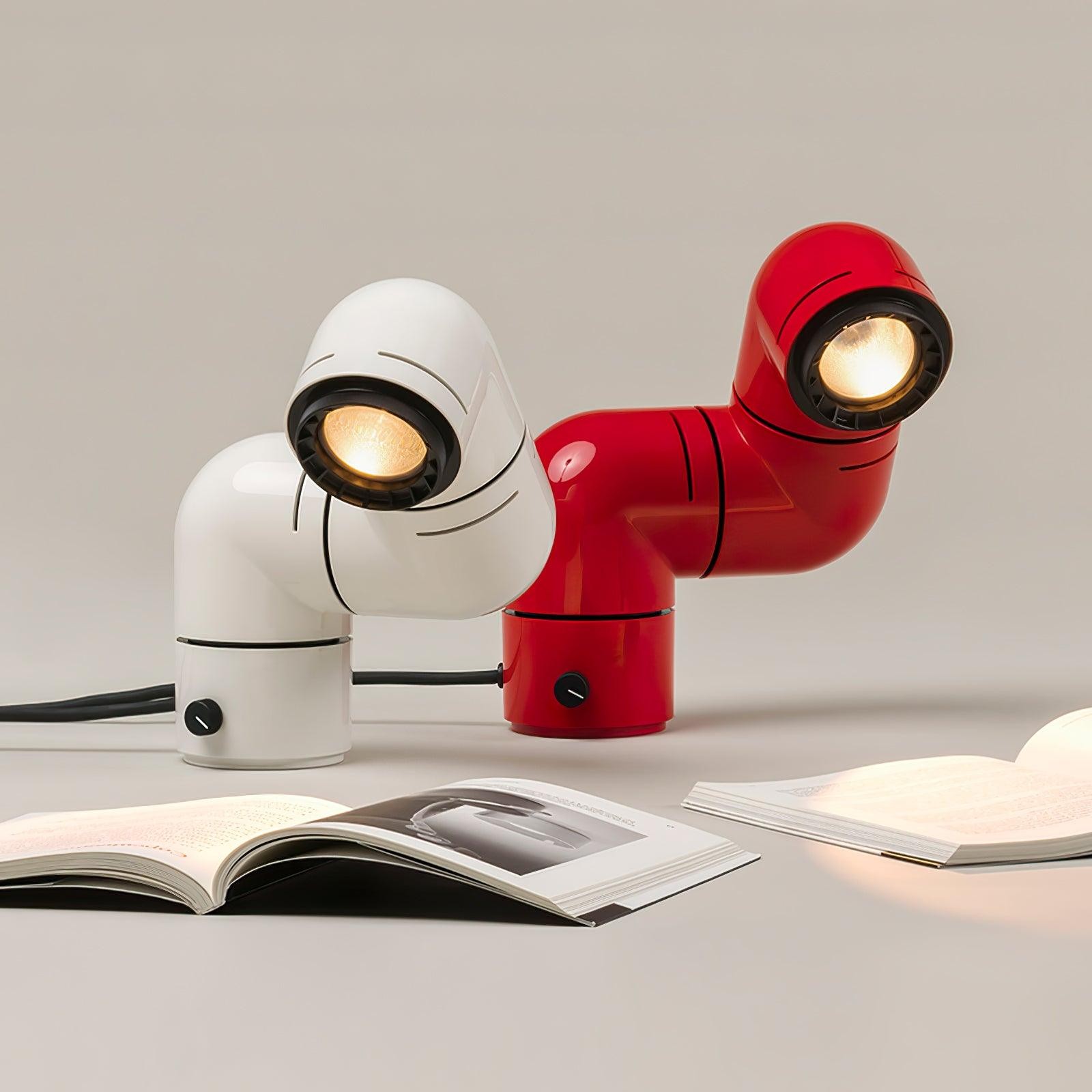 Red Tubular Table Lamp Suitable For Bedroom M504