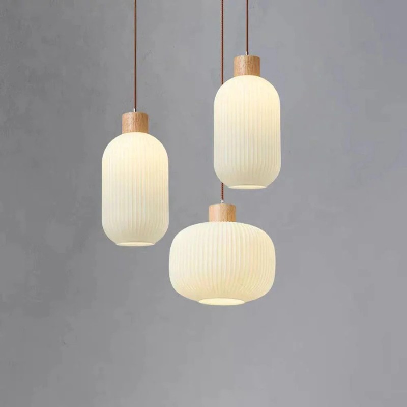 Nordic Ribbed Glass Pendant Light S135