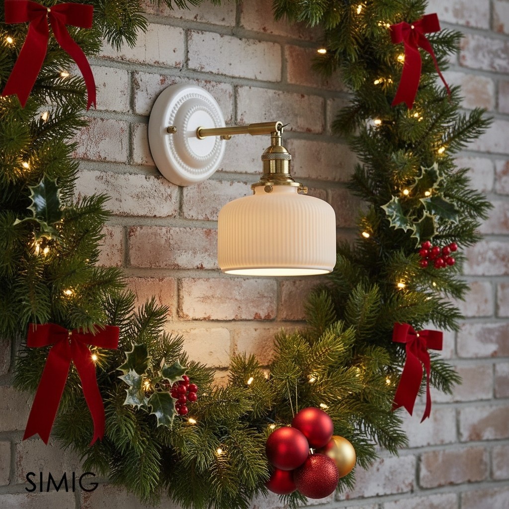 Vintage Ceramic & Brass Wall Sconce – Elegant Lighting for Bedrooms & Hallways T265