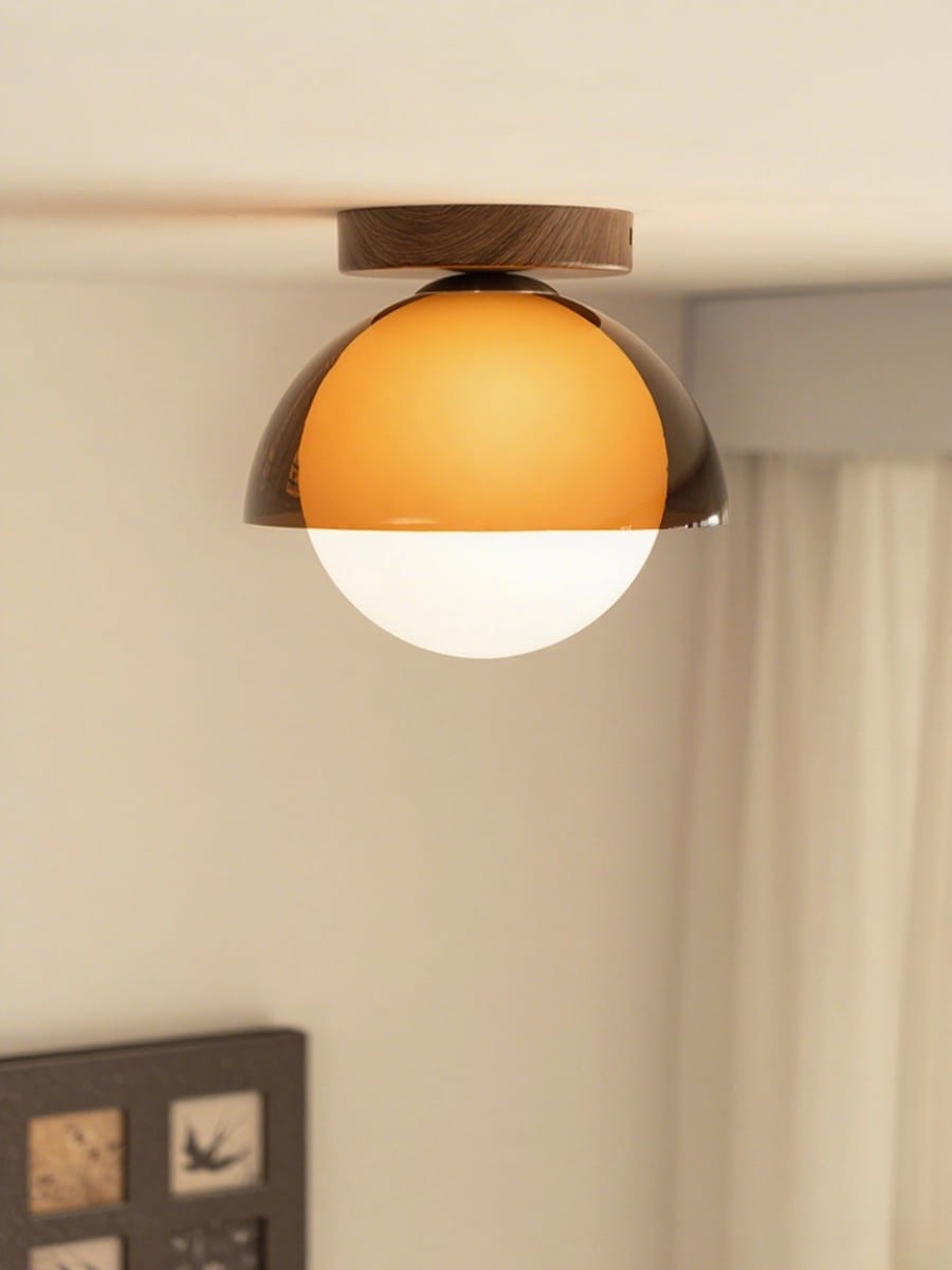 Sunset Ceiling Light – Vintage Walnut Design For Hallway or Entryway G97