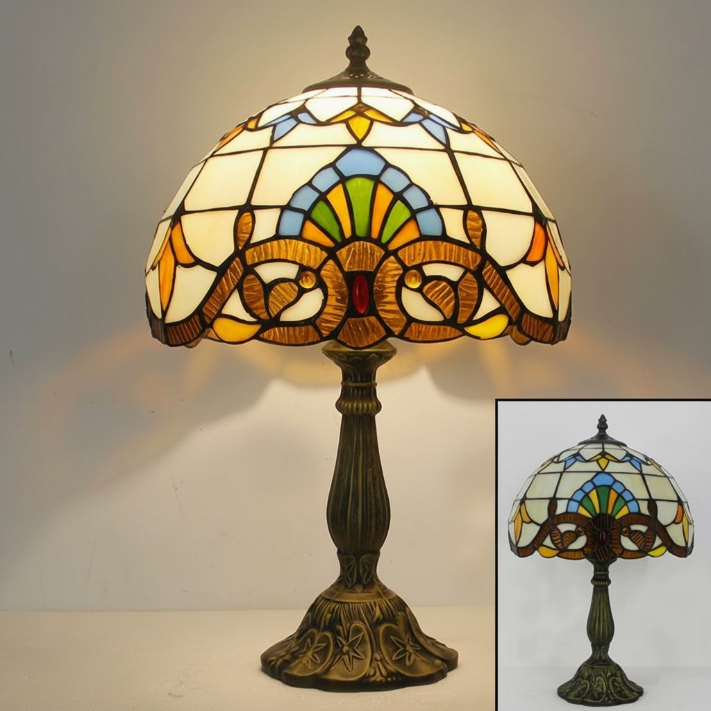 Painted Glass Table Light