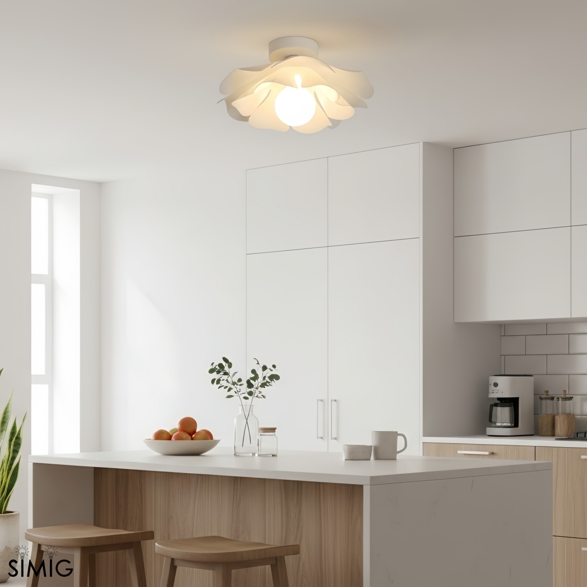 Layered Petal Ceiling Light - Modern Acrylic and Iron for Bedroom S401