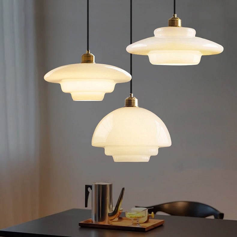 Multi Tier Art Glass Pendant Light - Mid-Century Style for Kitchen Island S93