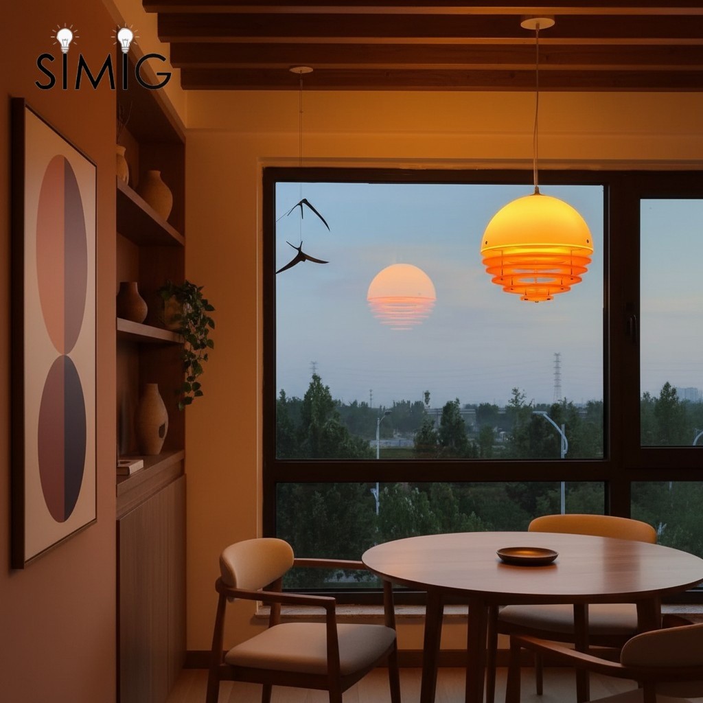Bauhaus Sunset Pendant Lamp - Warm Ambient Lighting for Living Room S213