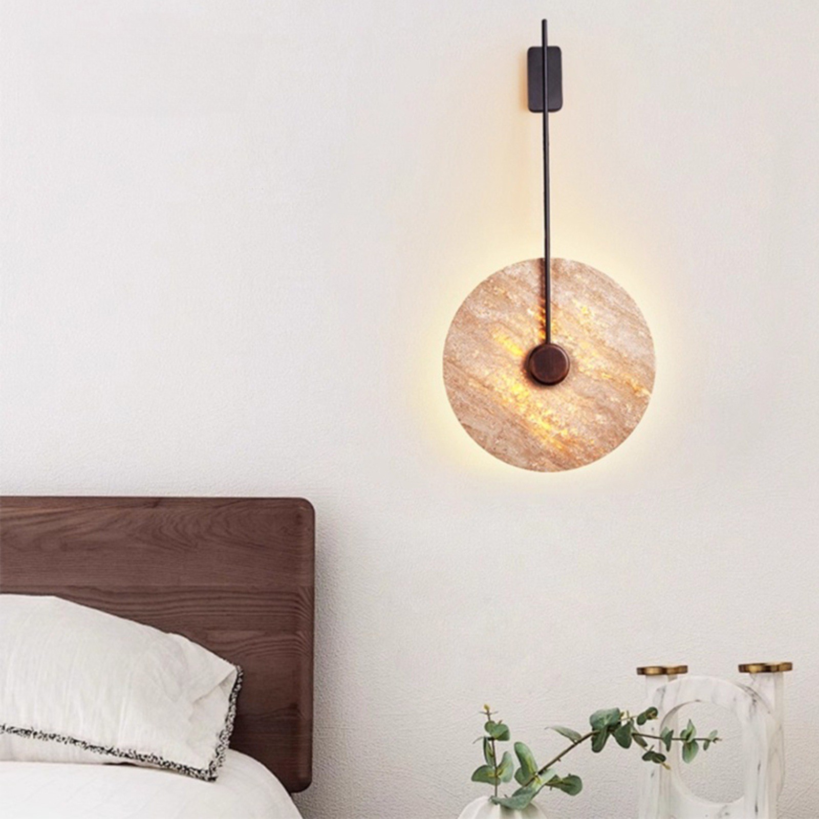 Minimalist Guitar Vertical Design Travertine Wall Sconce S311