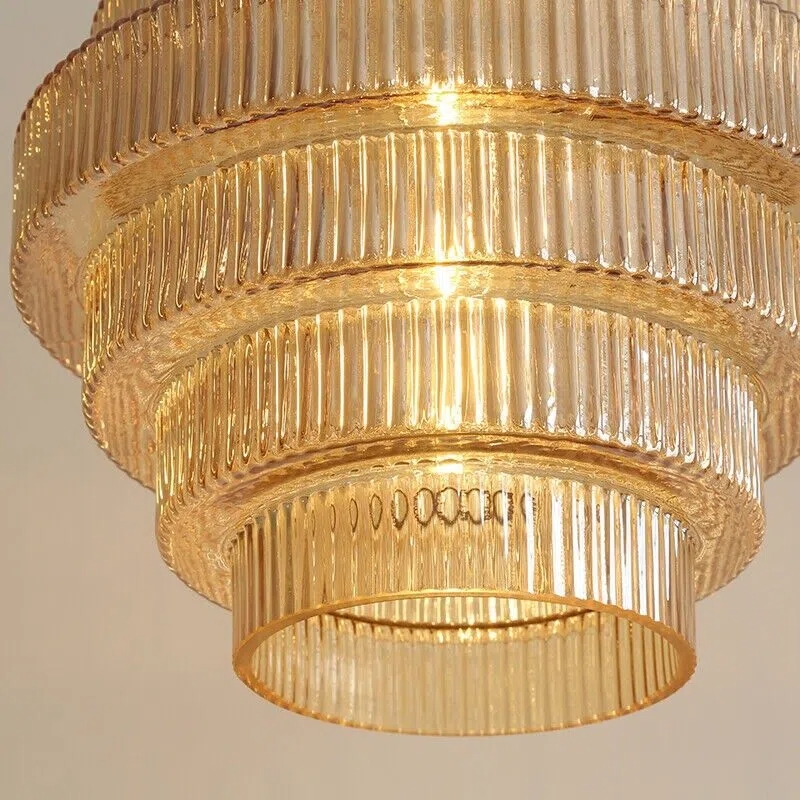 Bottis Vertical Ribbed Bottle Pendant Light - Modern Vintage Glow for Dining Room U19