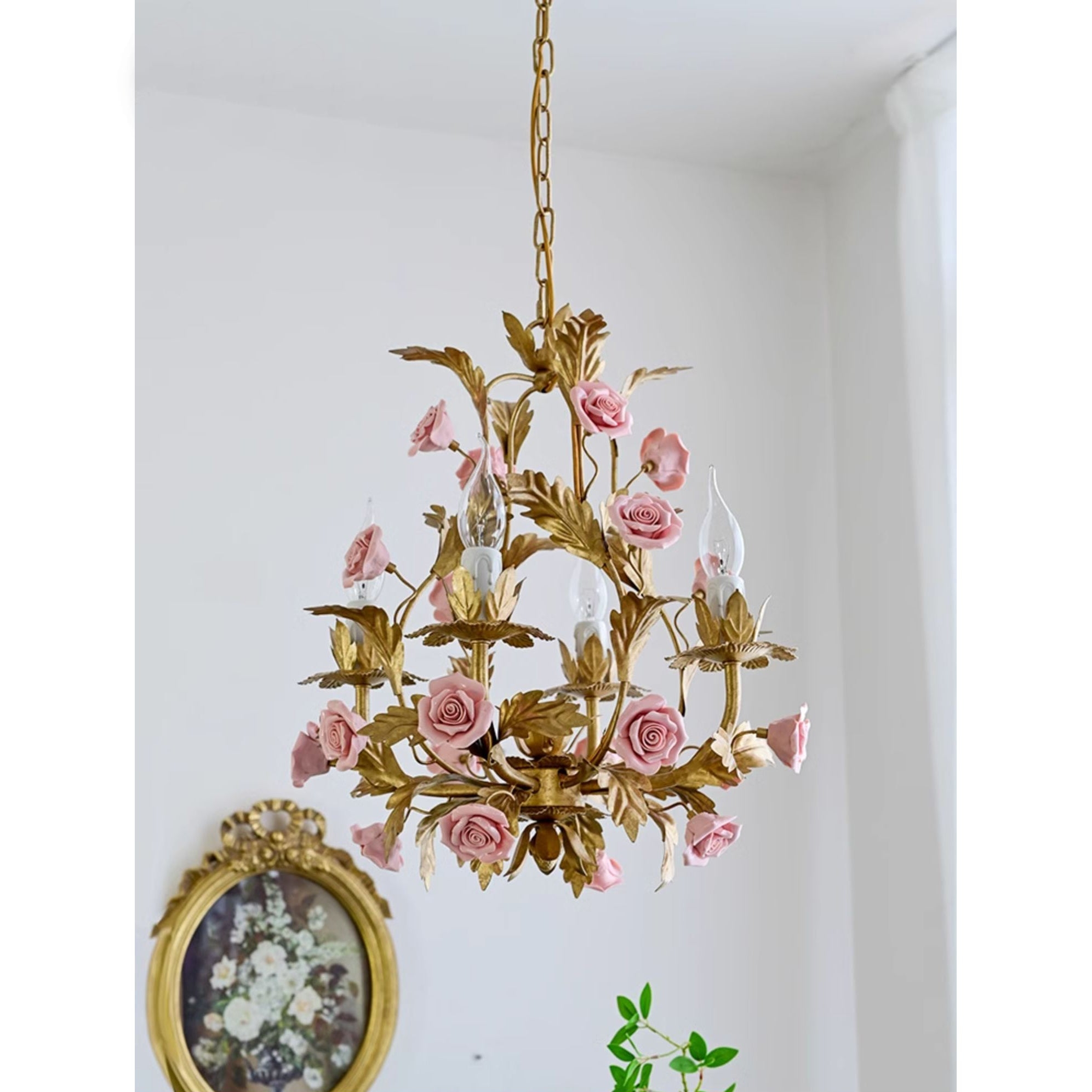 Ceramic Rose Chandelier T1897