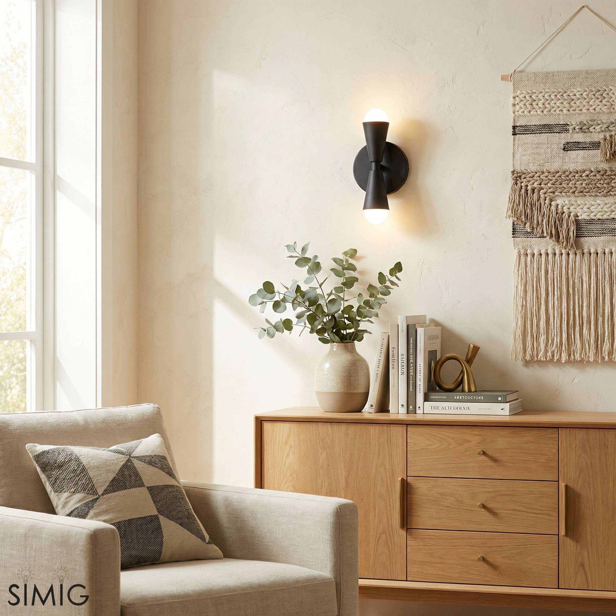 Pyralis  Cone Shade  Double Wall Light - Contemporary Living Room Glow T334