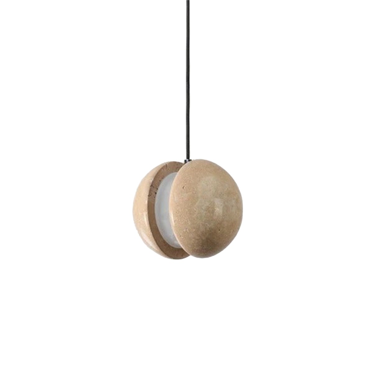 Contemporary Sandwich Shape Travertine Pendant Light S259