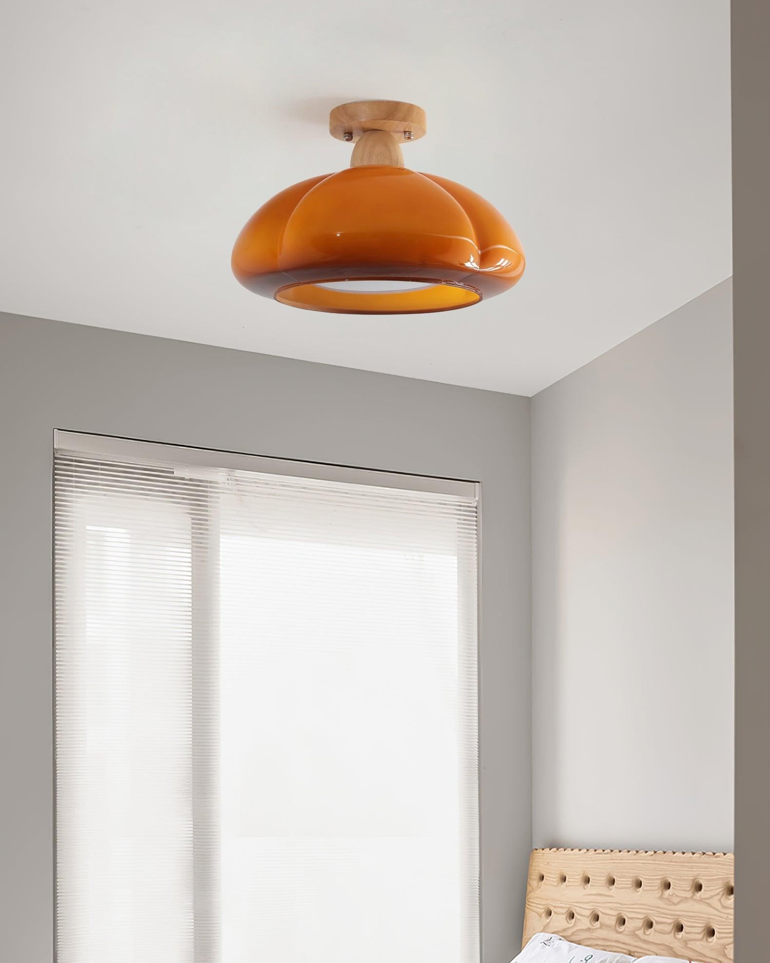 Pumpkin Glass Pendant Light For Kitchen M171