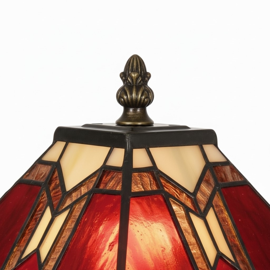 TiffStar Stained Glass Table Lamp - Vintage Style Stained Glass Suitable for Bedrooms and Living Rooms T1039