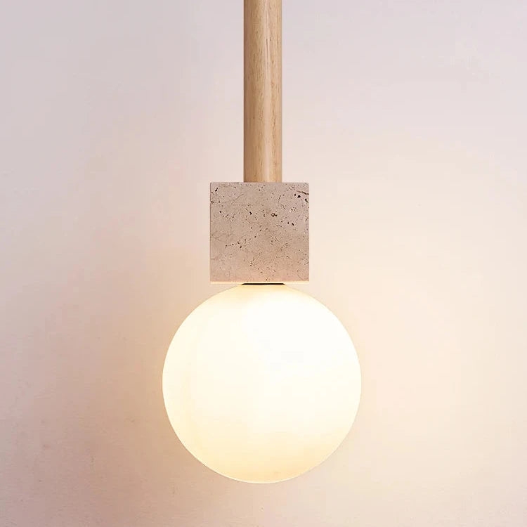 Modern Travertine Cube Pendant Light T2152